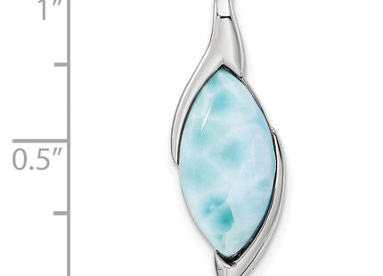 Sterling Silver Rhodium-plated Polished Larimar Pendant (Style QP5667)