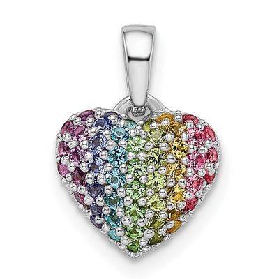 Sterling silver crystal heart pendant