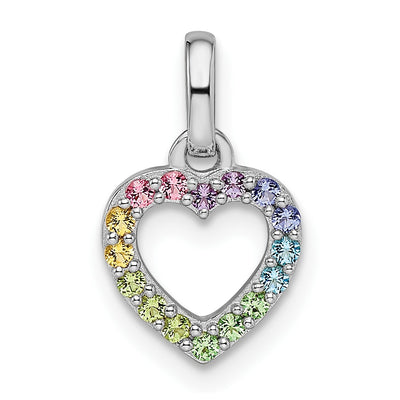 Sterling silver crystal heart pendant