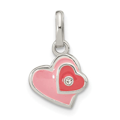 Sterling silver cubic zirconia heart pendant