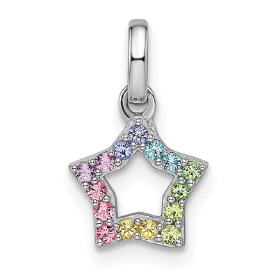 Sterling silver crystal star pendant