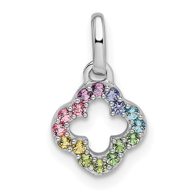 Sterling silver crystal clover pendant