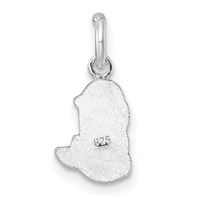 Sterling Silver RH-plated Multi-color Enamel Mermaid Children's Pendant