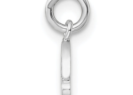 Sterling Silver RH-plated Polished & Enameled Rainbow Children's Pendant, 12.1 x 9.25mm