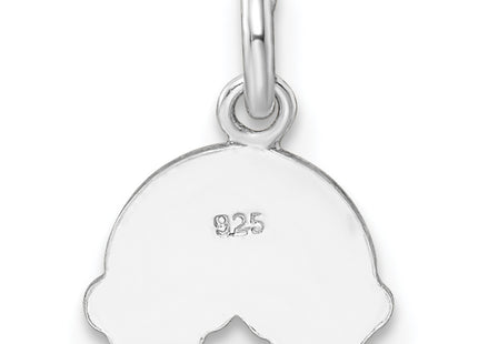 Sterling Silver RH-plated Polished & Enameled Rainbow Children's Pendant, 12.1 x 9.25mm