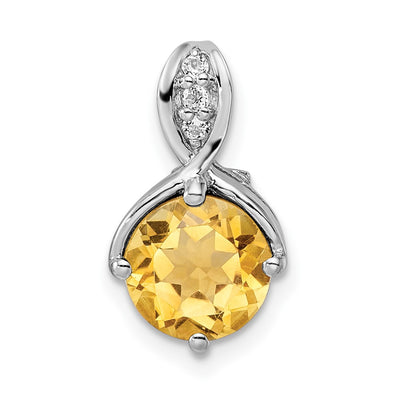 Sterling silver citrine circle pendant