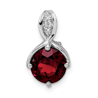 Sterling silver garnet circle pendant