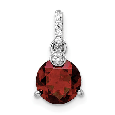 Sterling silver garnet circle pendant