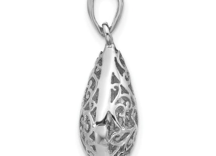 Sterling silver teardrop pendant, alternate view
