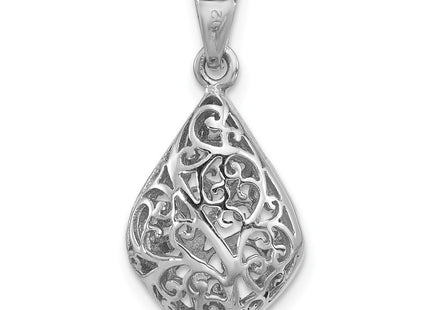 Sterling silver teardrop pendant, another view