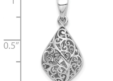 Sterling silver teardrop pendant, further view