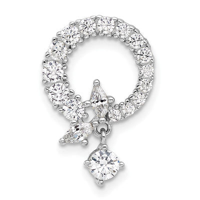 Sterling silver cubic zirconia circle chain