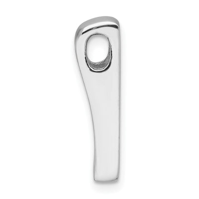 Sterling Silver Rhodium-plated CZ Chain Slide Pendant, 19.3 x 7.7mm