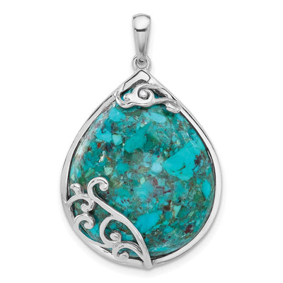 Sterling silver turquoise teardrop pendant
