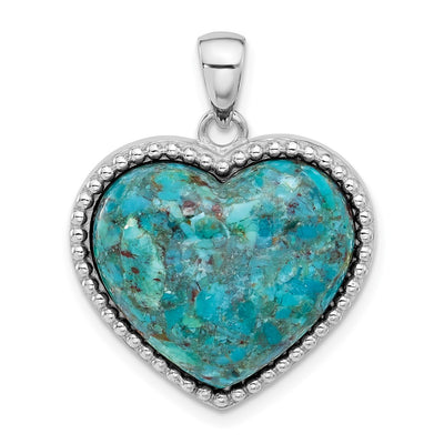 Sterling silver turquoise heart pendant