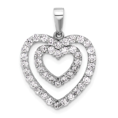 Sterling silver cubic zirconia heart pendant