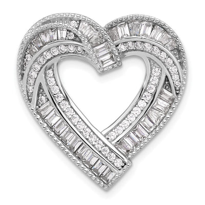 Sterling silver cubic zirconia heart chain