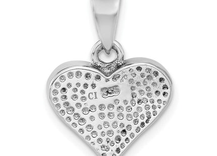 Sterling Silver Rhodium-plated Larimar Heart Pendant (Style QP5786)