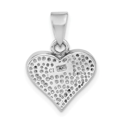 Sterling Silver Rhodium-plated Larimar Heart Pendant, 19.5 x 14.5mm