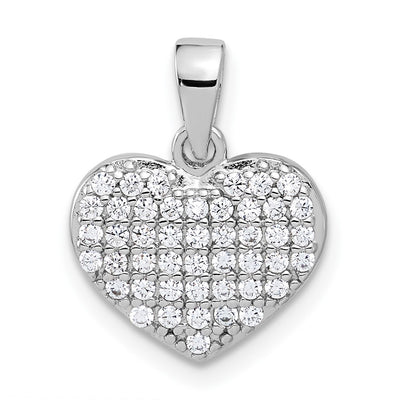 Sterling silver cubic zirconia heart pendant