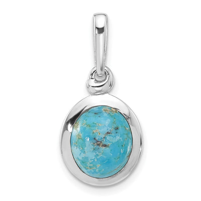 Sterling silver turquoise oval pendant