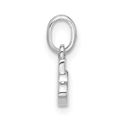 Sterling Silver Rhodium-plated Enameled Sun & Cloud Children's Pendant