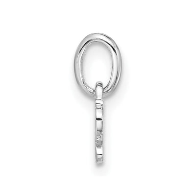 Sterling Silver Rhodium-plated Children's Small Enamel Butterfly Pendant, 7.44 x 6.35mm