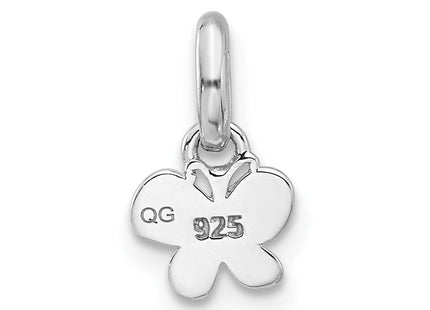 Sterling Silver Rhodium-plated Children's Small Enamel Butterfly Pendant (Style QP5858)