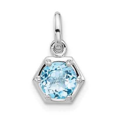 Sterling silver blue topaz pendant