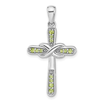 Sterling silver peridot infinity pendant