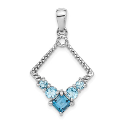 Sterling silver blue topaz pendant