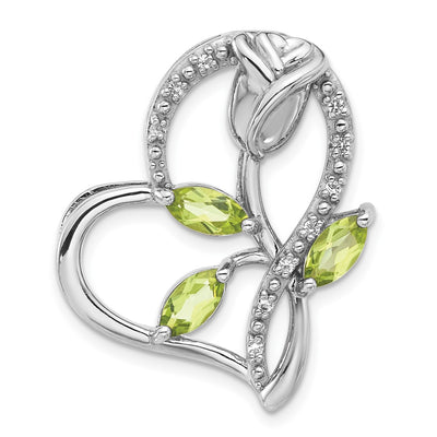 Sterling silver peridot heart chain