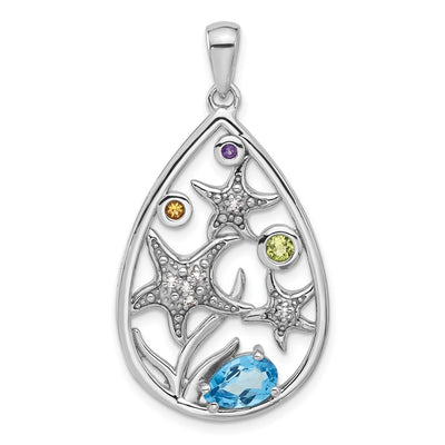 Sterling silver starfish pendant
