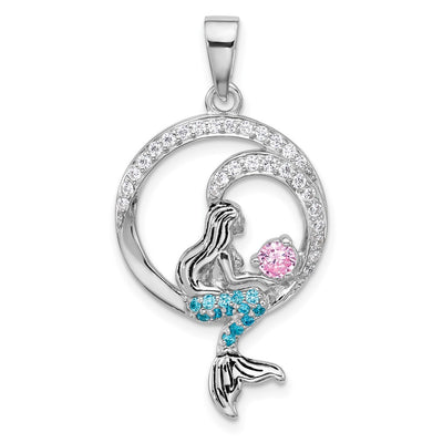 Sterling silver cubic zirconia pendant