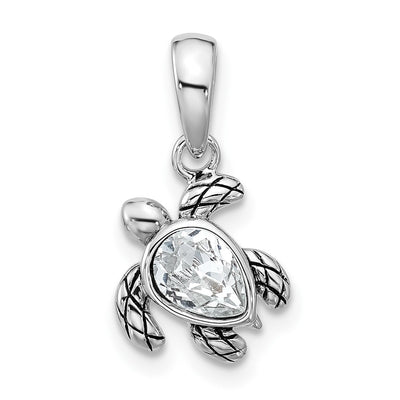 Sterling silver crystal birthstone pendant