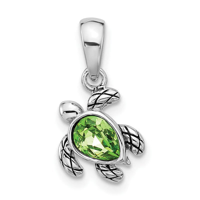 Sterling silver crystal birthstone pendant