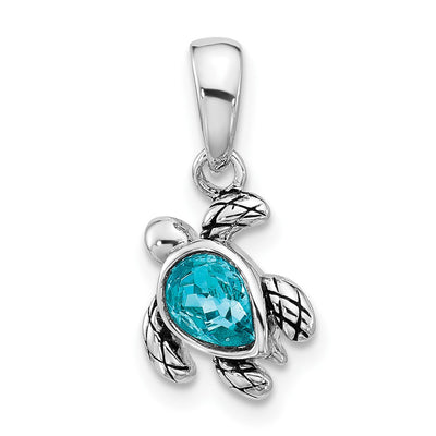 Sterling silver crystal birthstone pendant