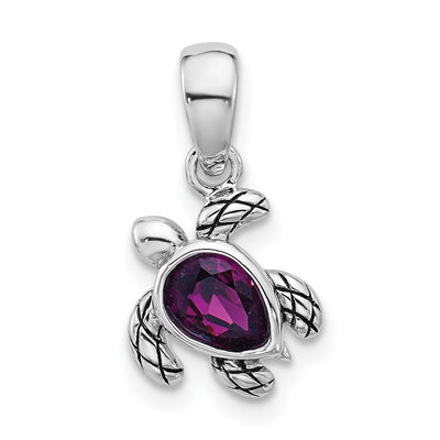Sterling silver crystal birthstone pendant