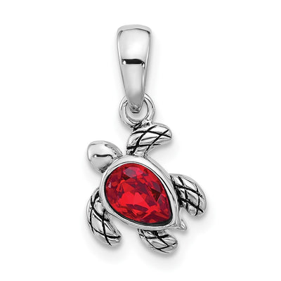 Sterling silver crystal birthstone pendant