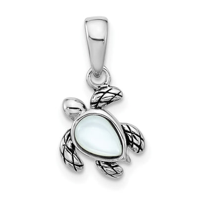 Sterling silver mother of pearl birthstone pendant