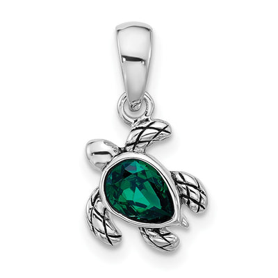 Sterling silver crystal birthstone pendant