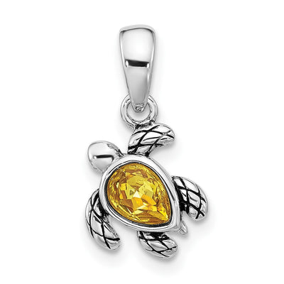 Sterling silver crystal birthstone pendant