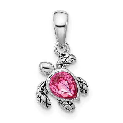 Sterling silver crystal birthstone pendant