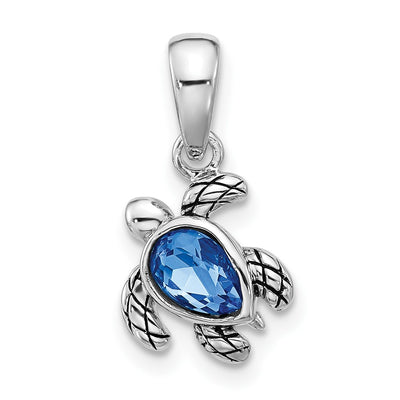 Sterling silver crystal birthstone pendant
