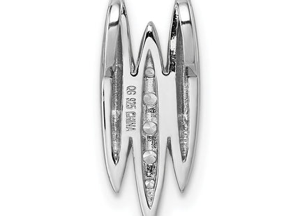 Sterling Silver Rhodium-plated CZ Chain Slide Pendant (Style QP5928)