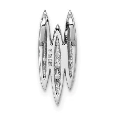 Sterling Silver Rhodium-plated CZ Chain Slide Pendant, 18.15 x 7.3mm