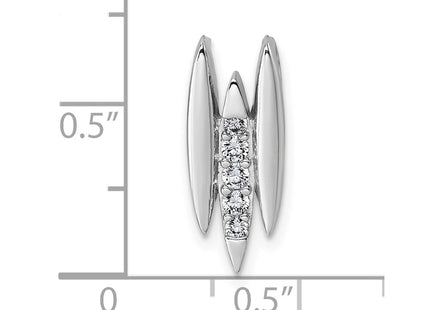 Sterling Silver Rhodium-plated CZ Chain Slide Pendant (Style QP5928)