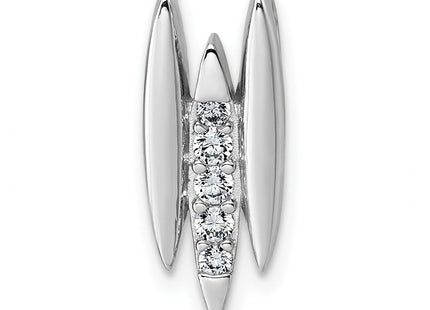 Sterling Silver Rhodium-plated CZ Chain Slide Pendant (Style QP5928)