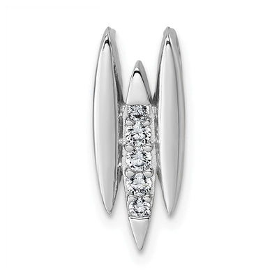 Sterling Silver Rhodium-plated CZ Chain Slide Pendant, 18.15 x 7.3mm