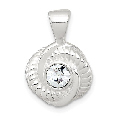 Sterling silver cubic zirconia knot pendant